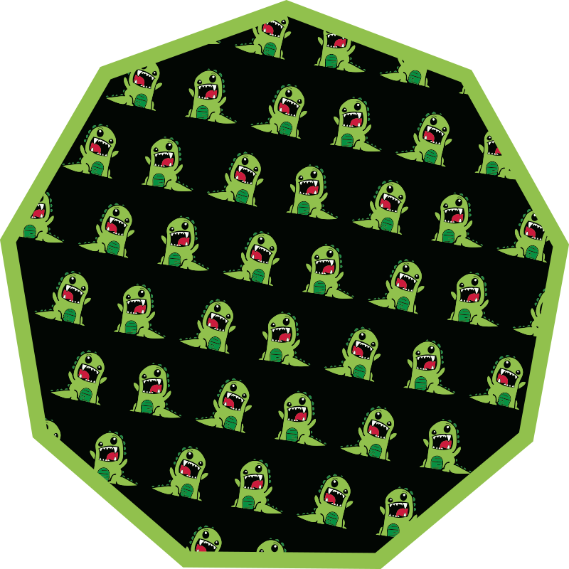 παιδικό χαλί δαπέδου μοτίβο πλάσμα κινουμένων σχεδίων - TenStickers