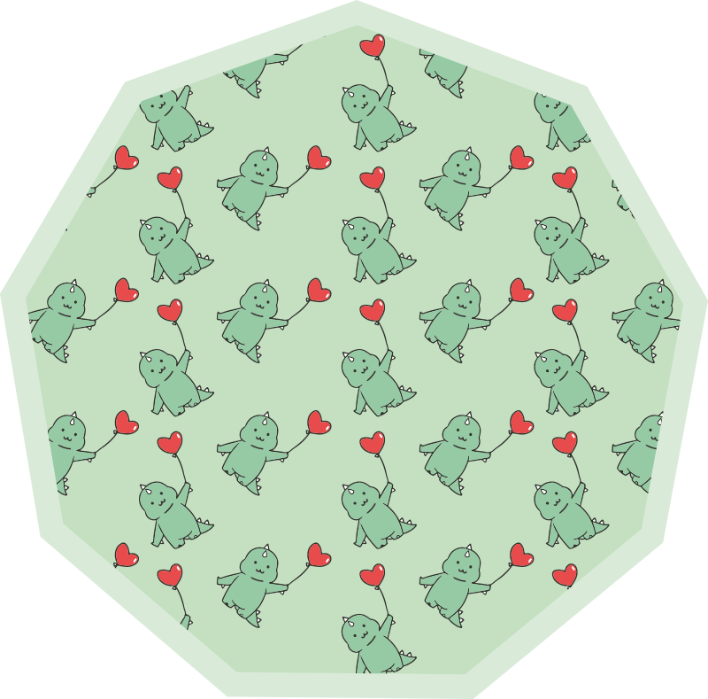παιδικό χαλί δαπέδου πράσινοι δράκοι με καρδιές - TenStickers