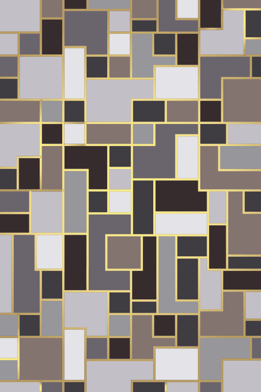 γκρι ορθογώνια μωσαϊκό ψηφιδωτά πλακάκια δαπέδου - TenStickers