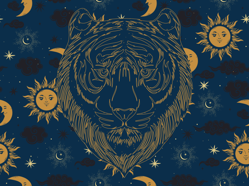 Itger με ένα χαλί από βινύλιο με ήλιο και σελήνη - TenStickers