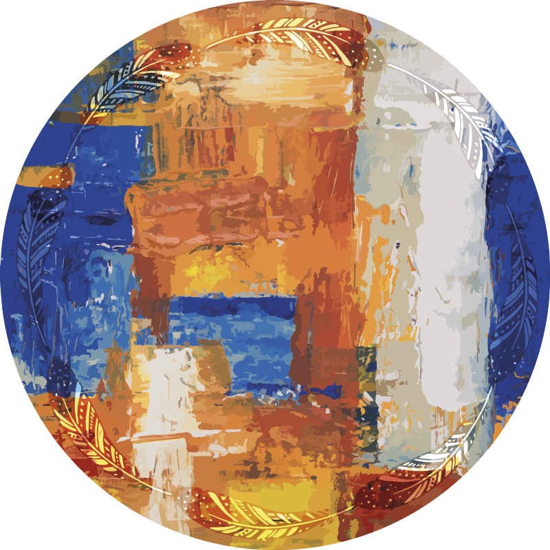 Μινιμαλιστικό χαλί από βινύλιο αφηρημένη σύντηξη χρωμάτων - TenStickers