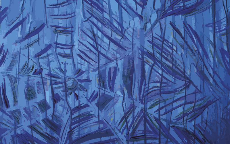 μπλε χαλί περιοχής μελανιού μοντέρνο χαλί - TenStickers