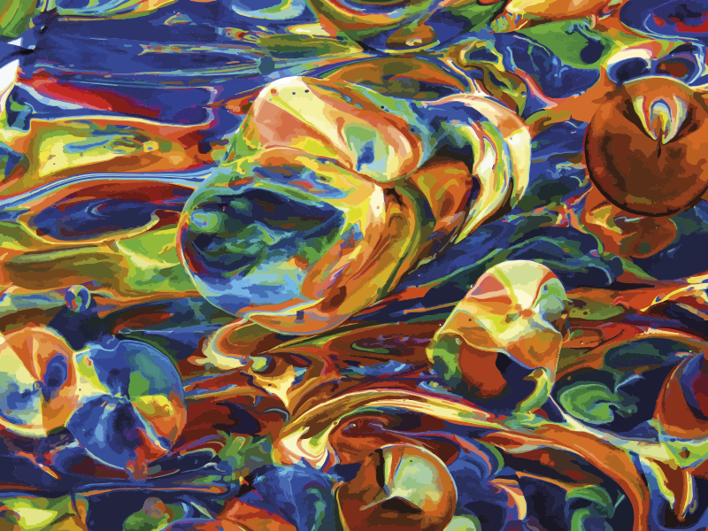 ρευστό πολύχρωμο μοντέρνο χαλί - TenStickers