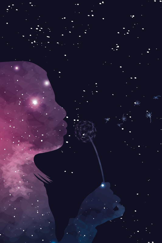 σύμπαν κορίτσι με χαλί βινυλίου - TenStickers