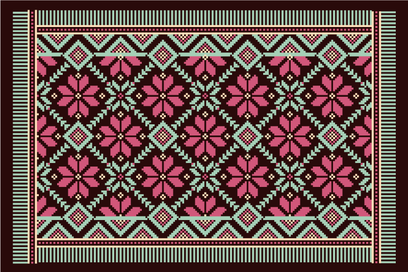 κεντήματα πλακάκια δαπέδου μωσαϊκό χαλί - TenStickers