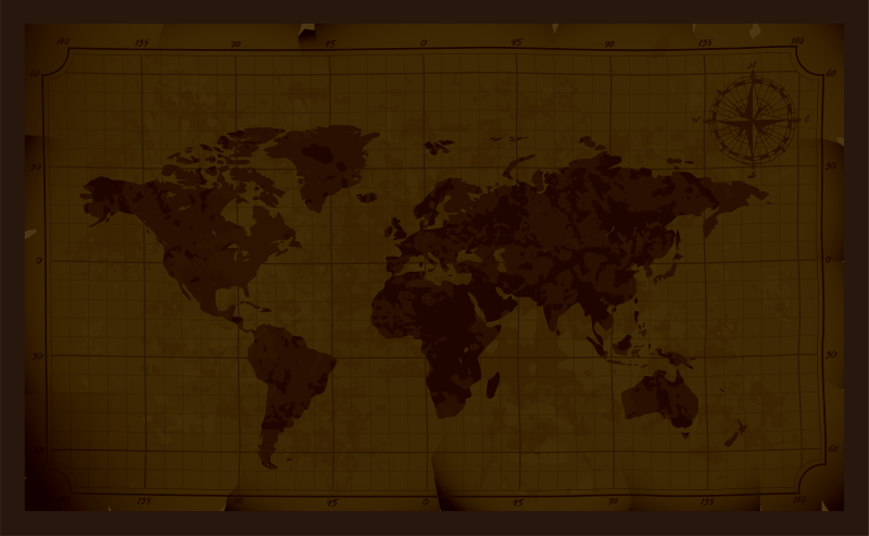 Vintage χαλί παγκόσμιο χάρτη εφέ πέτρας - TenStickers