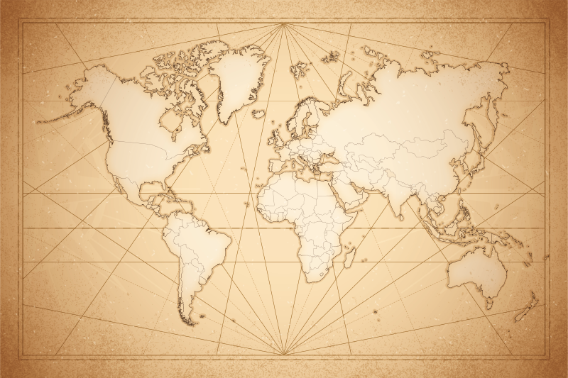 Χαλί παγκόσμιου χάρτη του 19ου αιώνα - TenStickers