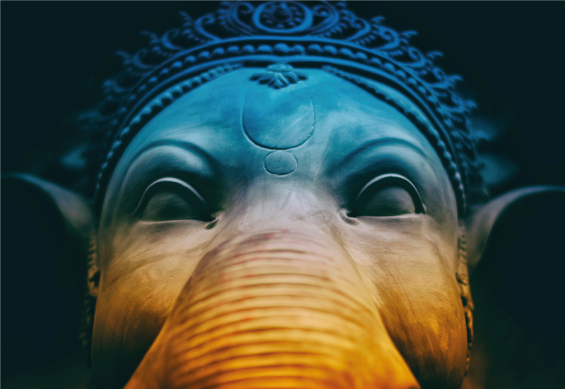 μοντέρνα τέχνη μπλε ελέφαντα μοντέρνα χαλί - TenStickers