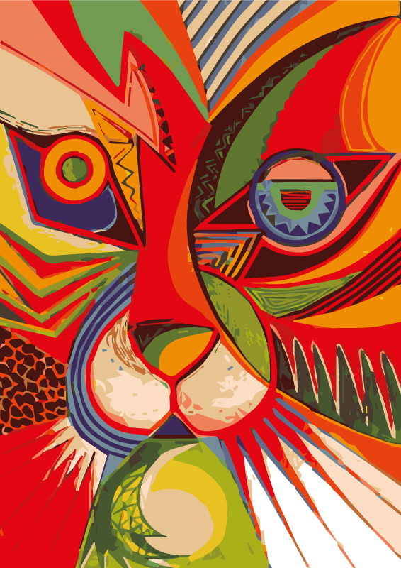 σύγχρονη τέχνη γεωμετρικό χαλί βινυλίου τίγρης - TenStickers