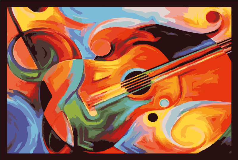 πολύχρωμα χαλί βινυλίου κιθάρας μοντέρνας τέχνης - TenStickers