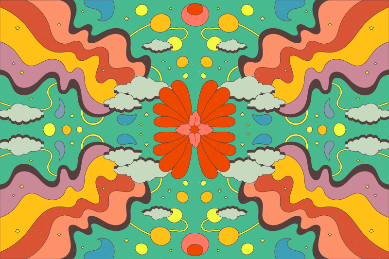 σύγχρονη τέχνη ψυχεδελικό χαλί βινυλίου - TenStickers