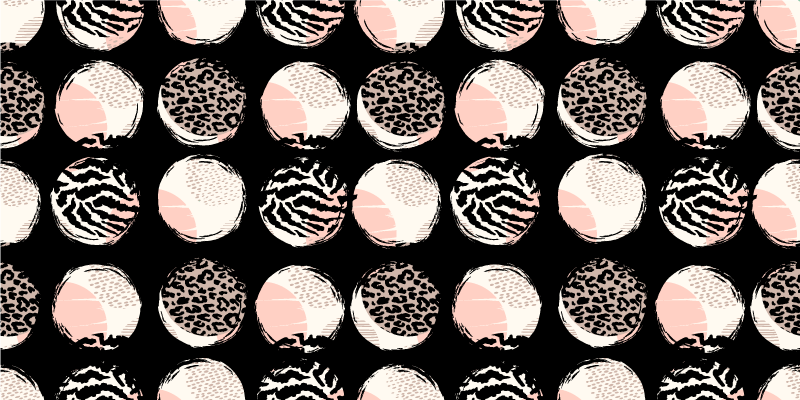 xαλί με εκτύπωση ζώου έντονα κυκλικά μοτίβα - TenStickers