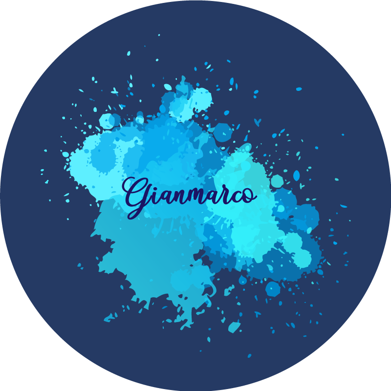 μπλε splash έφηβος βινύλιο χαλί βινυλίου - TenStickers