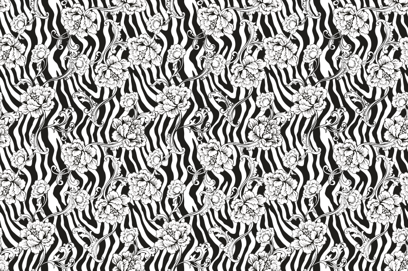 ζακέτα και λουλούδια ζωικής εκτύπωσης κουβέρτα βινυλίου - TenStickers