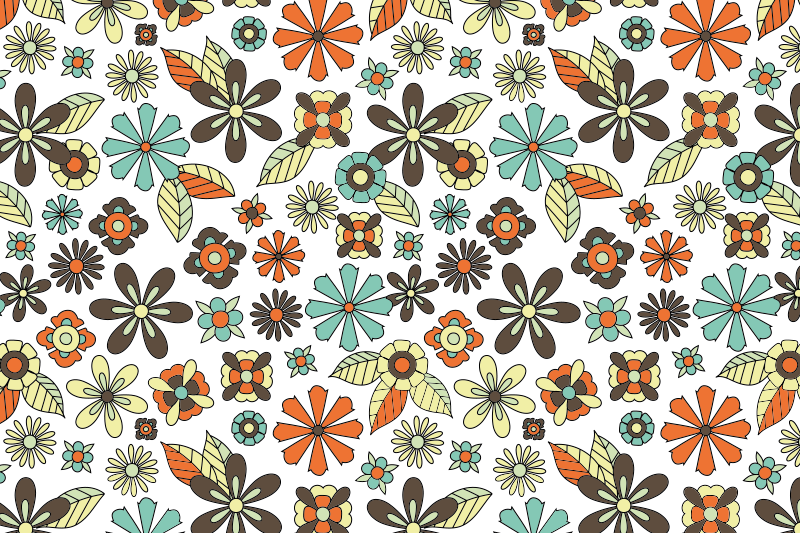 Πράσινο χαλί πράσινων λουλουδιών της δεκαετίας του 70 - TenStickers