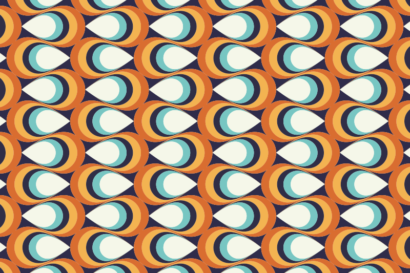 Δεκαετία του '70 μυτερά κύκλους μοτίβο vintage χαλί - TenStickers