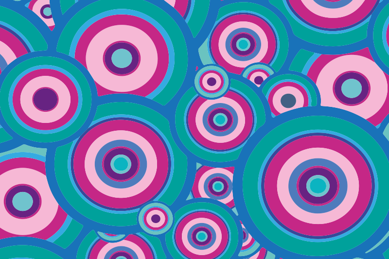 φωτεινά 70s κύκλους γεωμετρικά χαλιά - TenStickers