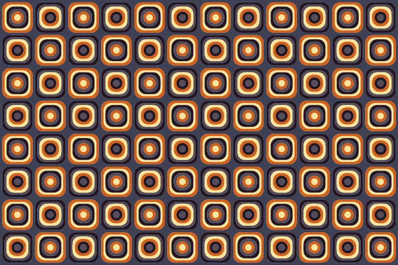 Δεκαετία του '70 κύκλοι τετράγωνα vintage βινύλιο χαλί - TenStickers