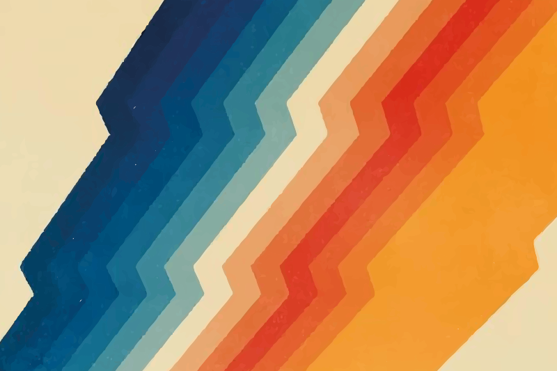 Μοτίβο αστραπής ριγέ μοτίβο της δεκαετίας του '70 - TenStickers