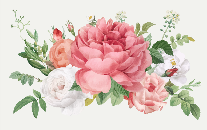 λουλούδια και τριαντάφυλλα χαλί από βινύλιο - TenStickers