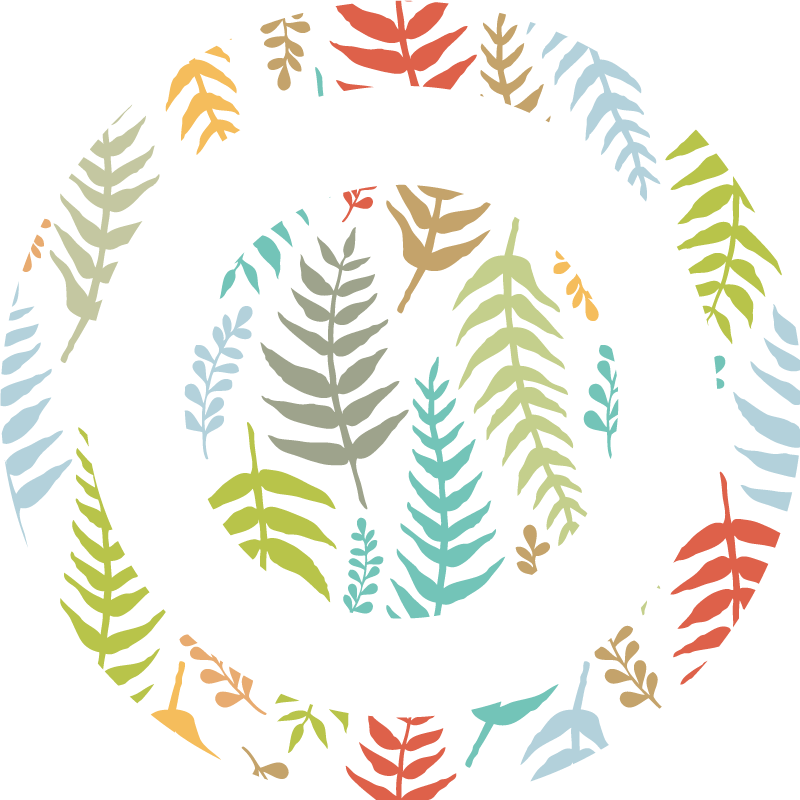 χαλί φύσης σχέδιο λευκού φυλλώματος - TenStickers