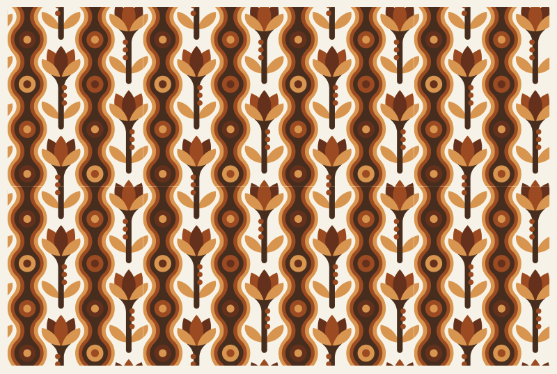 70s pop boogie λουλούδια vintage χαλί - TenStickers