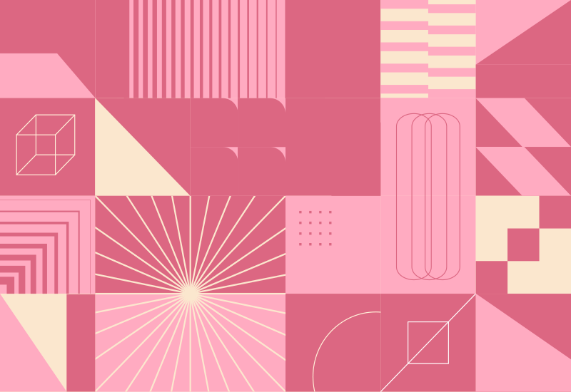 μοντέρνο χαλί γεωμετρικά ροζ μοτίβα - TenStickers