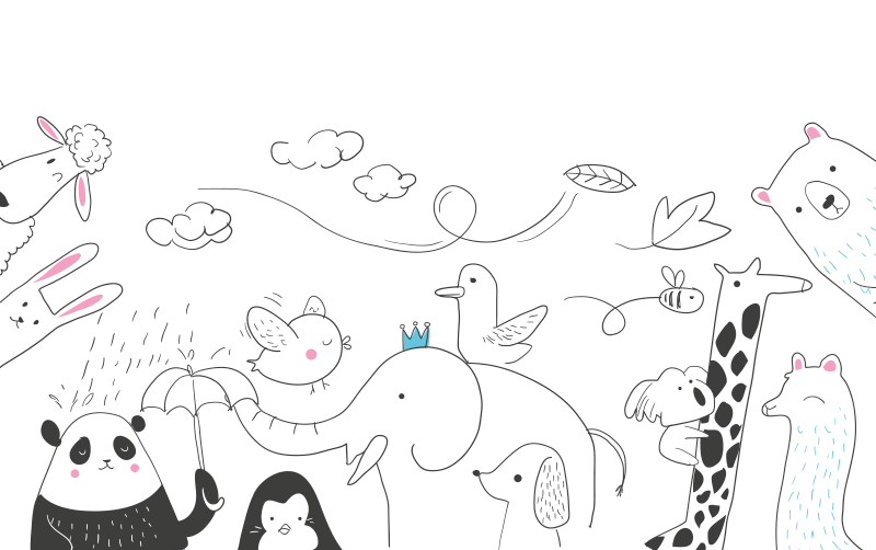 σκανδιναβικό στιλ ζώων χαλί βινυλίου - TenStickers