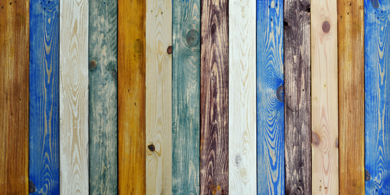 πολύχρωμη ξύλινη σανίδα vintage βινύλιο χαλί - TenStickers