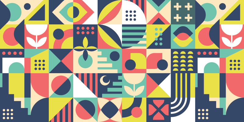 Χαλί γεωμετρικού σχεδιασμού Ζωντανά σχήματα - TenStickers