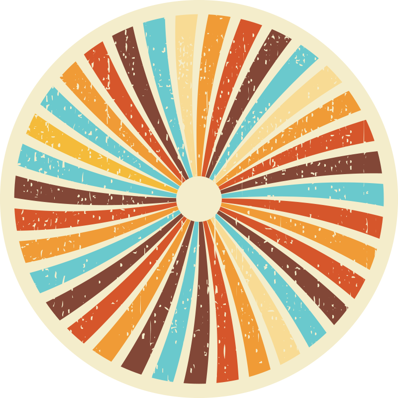 Βινταζέ χαλί από βινύλιο ρετρό ακτινοβόλο μοτίβο - TenStickers