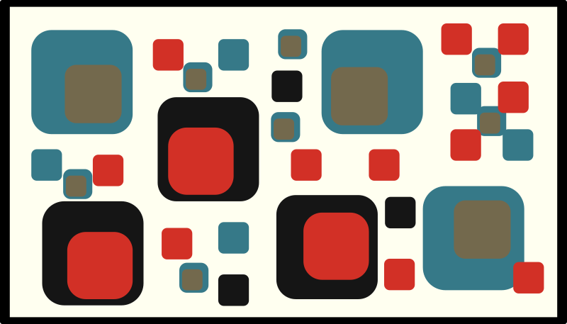 Μπλε και μαύρα τετράγωνα γεωμετρικά χαλιά - TenStickers