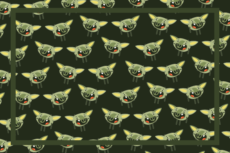 παιδικό χαλί δαπέδου πράσινα πρόσωπα τεράτων - TenStickers