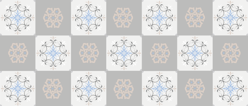 γκρι λεπτή μοκέτα κεραμιδιών λουλουδιών - TenStickers
