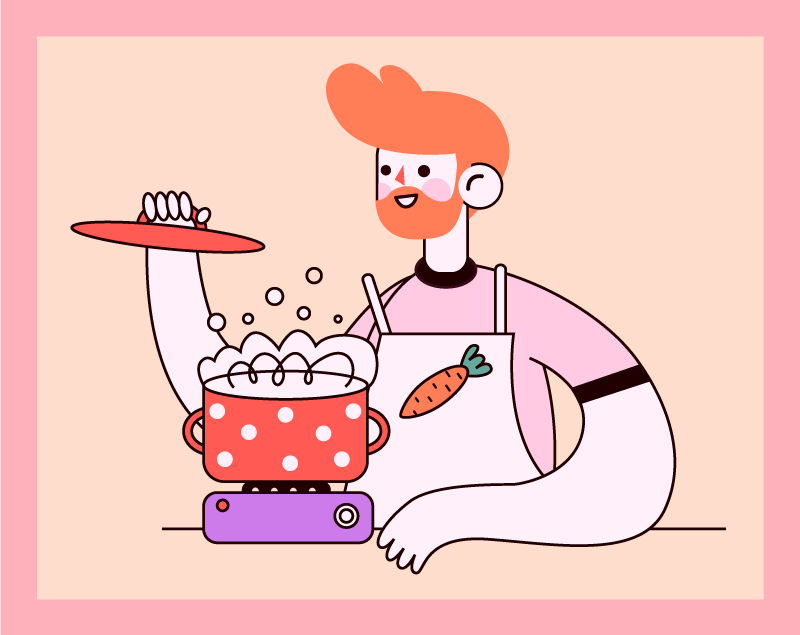 χαλιά κουζίνασ κοκκινομάλλης άντρας που μαγειρεύει - TenStickers