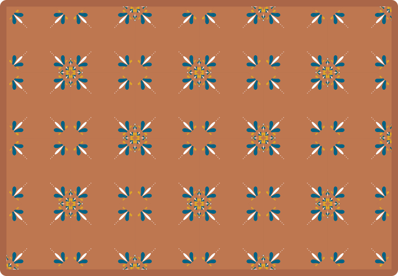 πλακάκια από τερακότα με μοκέτα μπλε μοτίβο - TenStickers