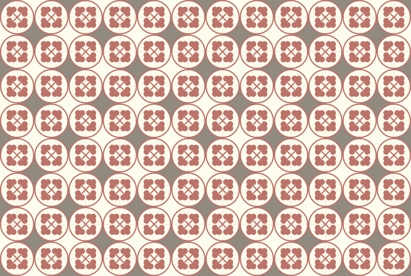 παστέλ πορτοκαλί και μπεζ πλακάκια χαλί - TenStickers