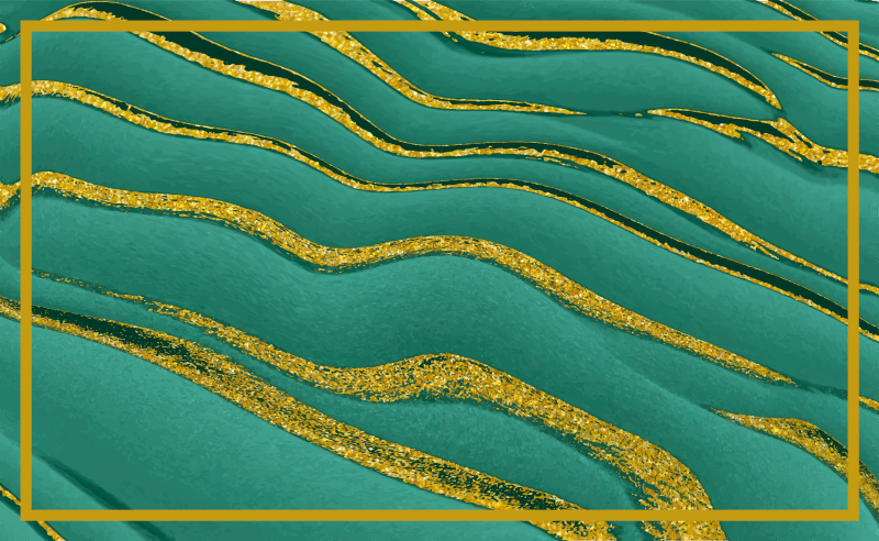 πράσινο και χρυσό μαρμάρινο ελαστικό χαλί - TenStickers