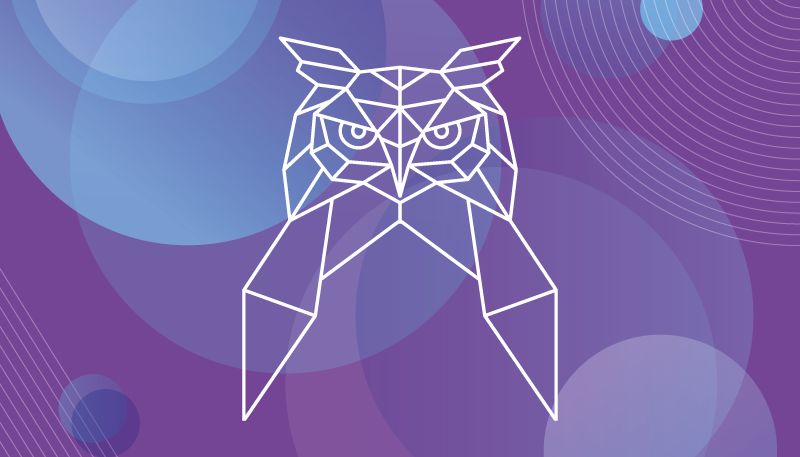 xαλί με εκτύπωση ζώου γεωμετρική τέχνη κουκουβάγιας - TenStickers