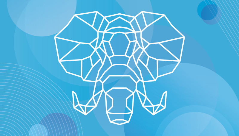 περίγραμμα ελέφαντα με μπλε φόντο χαλί βινυλίου - TenStickers