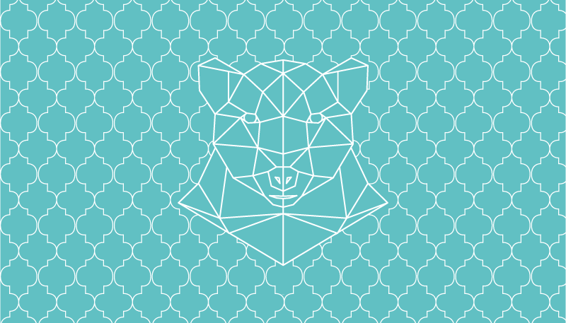 xαλί με εκτύπωση ζώου γεωμετρικό σχέδιο αρκούδας - TenStickers