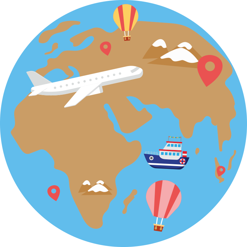 μέθοδοι μεταφοράς παγκόσμιος χάρτης χαλί βινυλίου - TenStickers