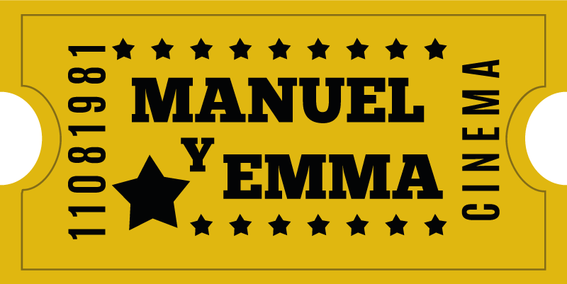 ρετρό εισιτήριο σινεμά εξατομικευμένο χαλί - TenStickers