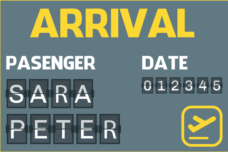 εισιτήριο πτήσης άφιξης εξατομικευμένο χαλί - TenStickers