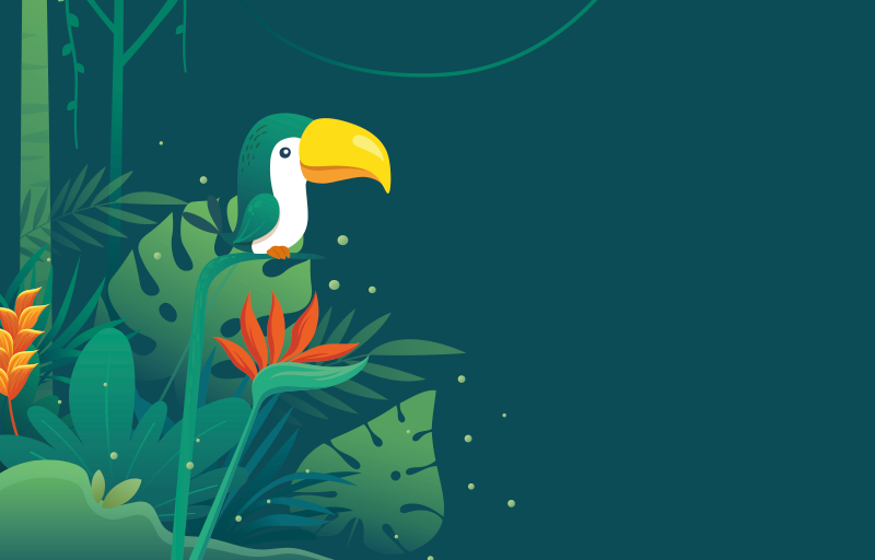 χαλί φύσης τροπική σκηνή τουκάν - TenStickers