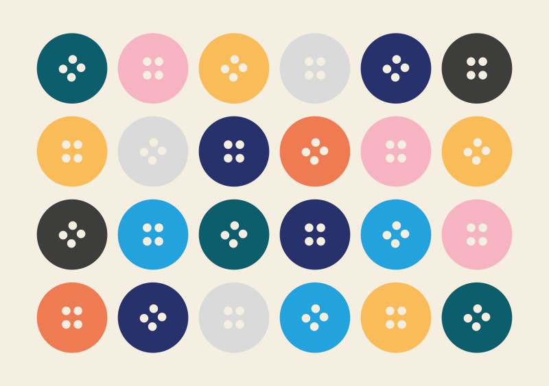 πολύχρωμα κουμπιά παιδική χαλάκι - TenStickers