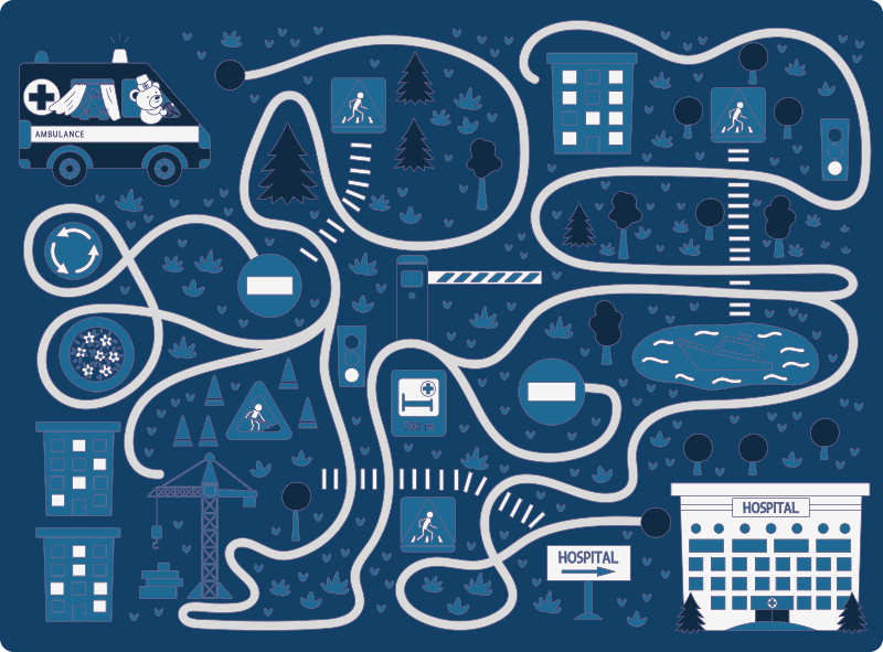 σκανδιναβικό μπλε παιδικό παιχνίδι χαλάκι - TenStickers