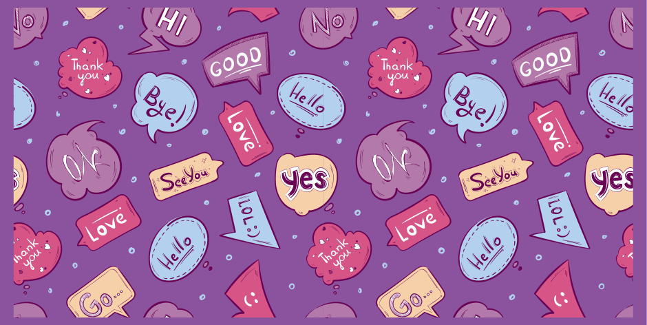 xαλιά βινυλίου με φράσεις πολύχρωμες φυσαλίδες μηνυμάτων - TenStickers