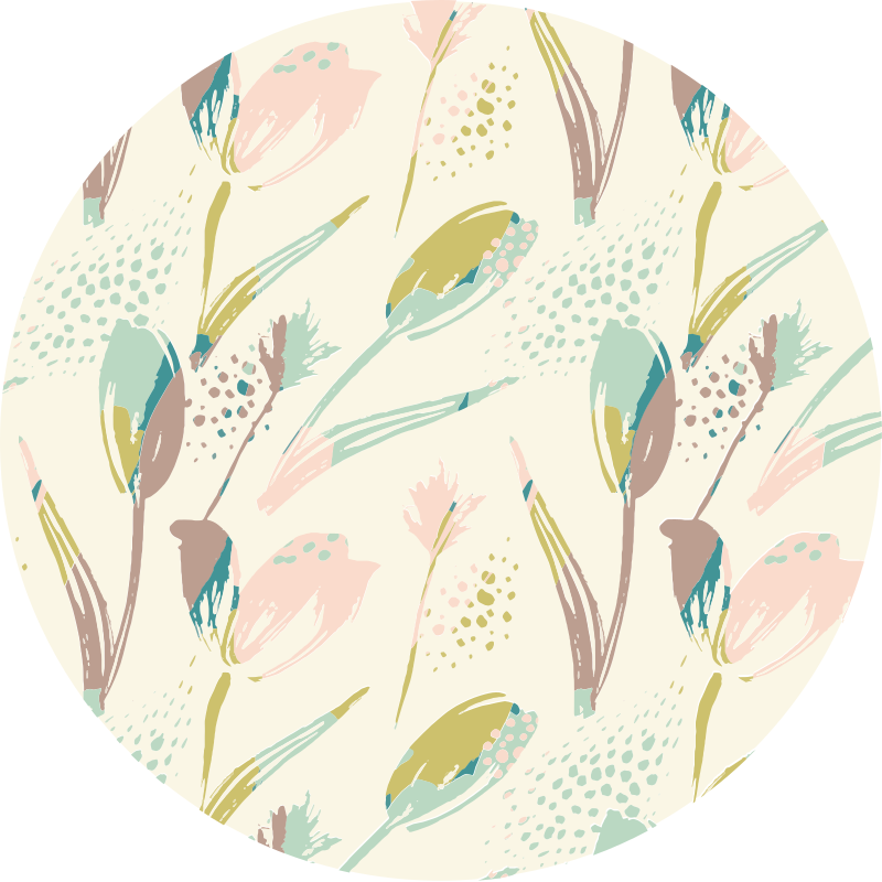 λουλουδάτο χαλί από μοτίβο τουλίπας - TenStickers