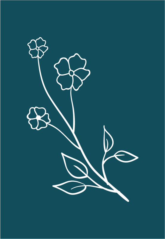 ζωγραφισμένα λουλούδια και φύλλα χαλί λουλουδιών - TenStickers